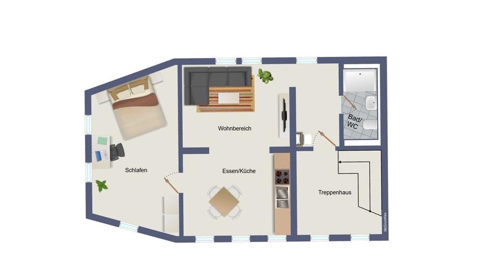 Etagenwohnung Schlitz - 2 Zimmer, 63 m&sup2;, 600&euro; | Angebot:26366727