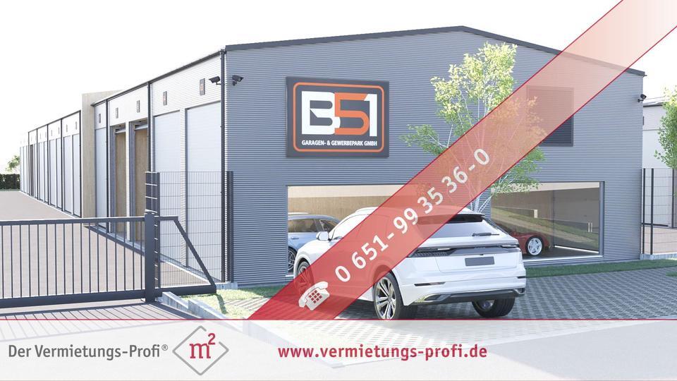 Trierweiler: Moderne XL-Garagen Hallenfläche mit nachhaltiger Holzbauweise auf 50 m² im neuen Garagenpark B51 – flexibel & vielseitig nutzbar