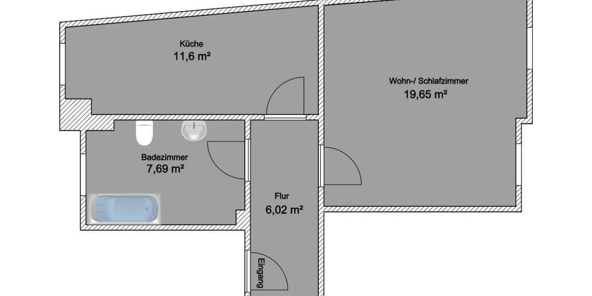Etagenwohnung Riesa - 1 Zimmer, 45 m&sup2;, 280&euro; | Angebot:25979084