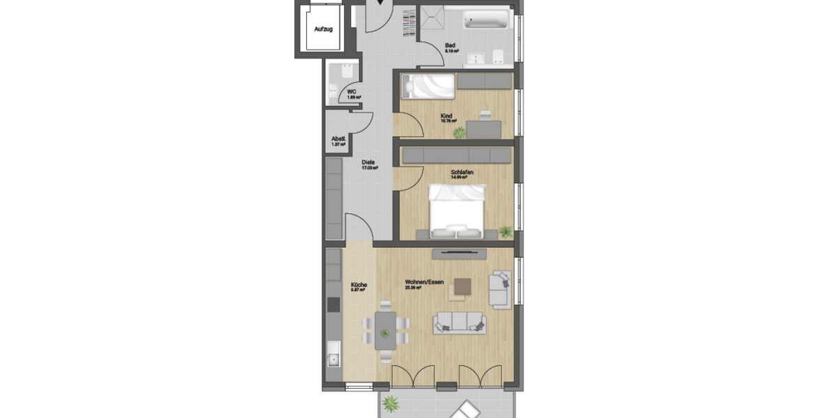 Etagenwohnung Neustadt - 3 Zimmer, 97 m&sup2;, 1.190&euro; | Angebot:26733535