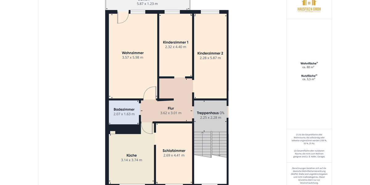 Etagenwohnung Oschersleben (Bode) - 4 Zimmer, 83 m&sup2;, 498&euro; | Angebot:25271761
