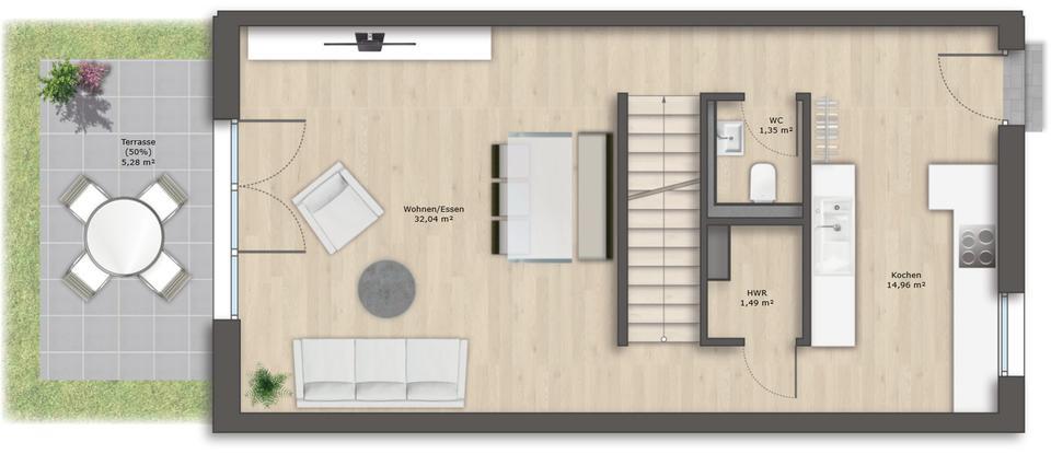 Erstbezug: Reiheneckhaus mit Garten, Dachterrasse und optimaler Anbindung in Augsburg-Kriegshaber zimmer