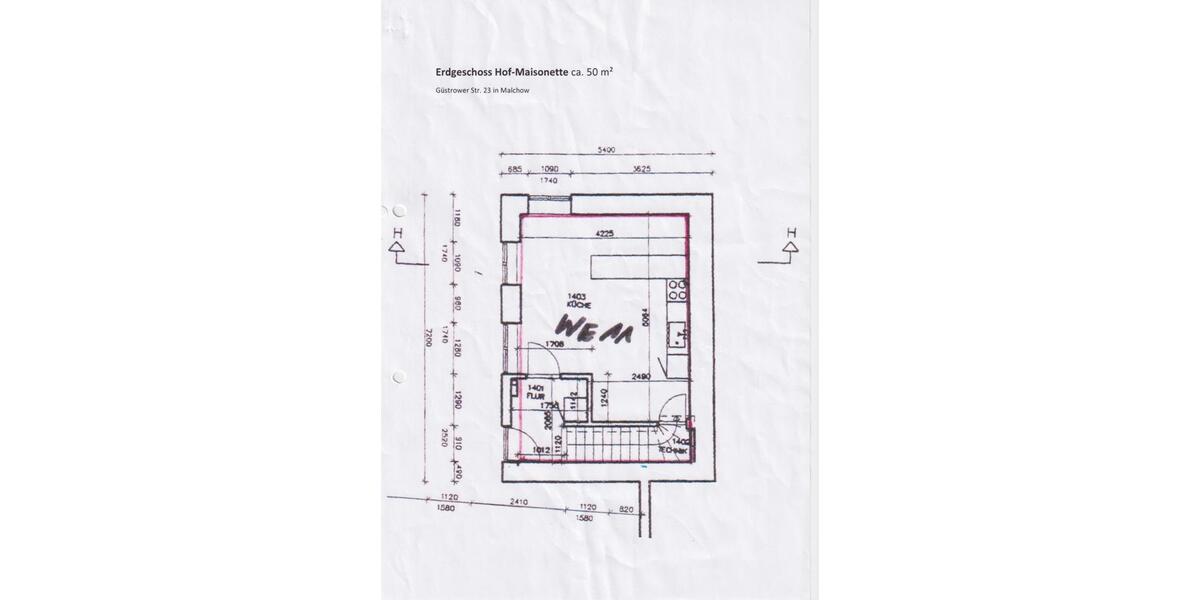 Maisonettenwohnung Malchow - 2 Zimmer, 51 m&sup2;, 430&euro; | Angebot:25657073