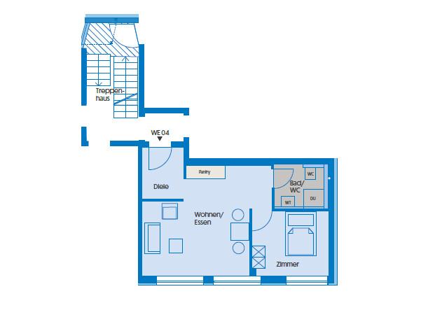Erdgeschoßwohnung Bietigheim-Bissingen Bissingen - 2 Zimmer, 39 m&sup2;, 790&euro; | Angebot:26678676