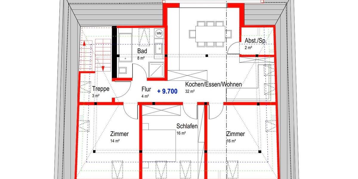 Dachgeschoßwohnung Buttenwiesen - 4 Zimmer, 100 m&sup2;, 1.050&euro; | Angebot:26646629