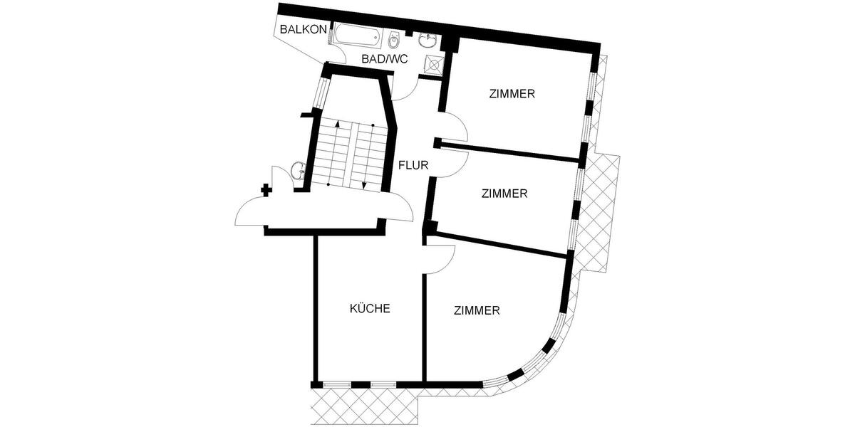 Etagenwohnung Hagen Hagen-Nord - 3 Zimmer, 84 m&sup2;, 521&euro; | Angebot:26619369