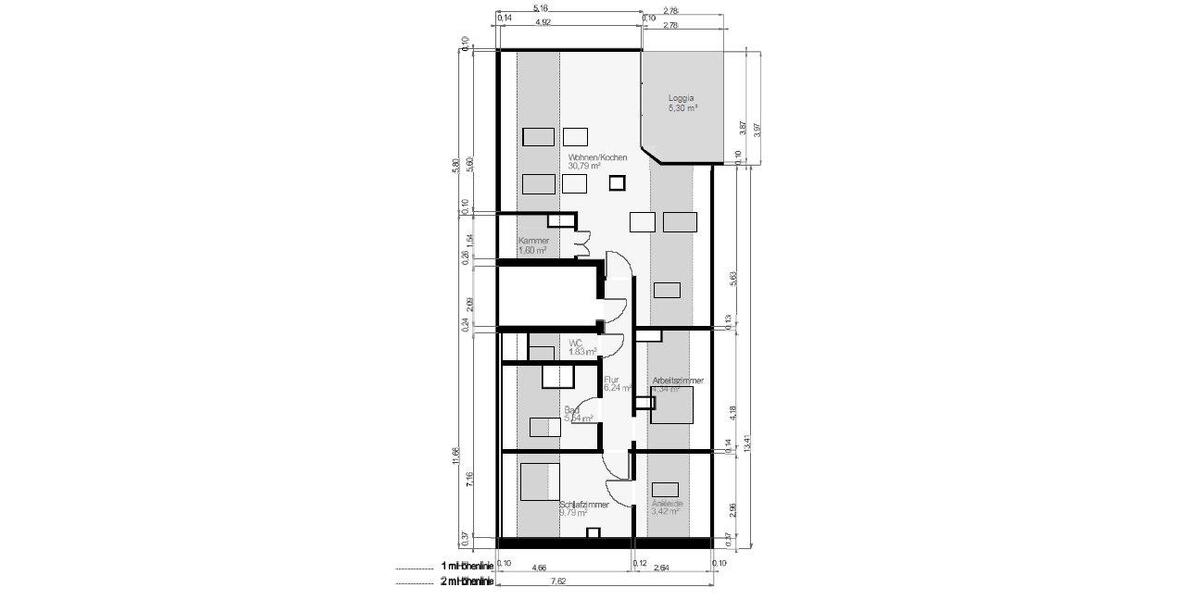 Dachgeschoßwohnung Nürnberg Gaismannshof - 2.5 Zimmer, 69 m&sup2;, 990&euro; | Angebot:26023603