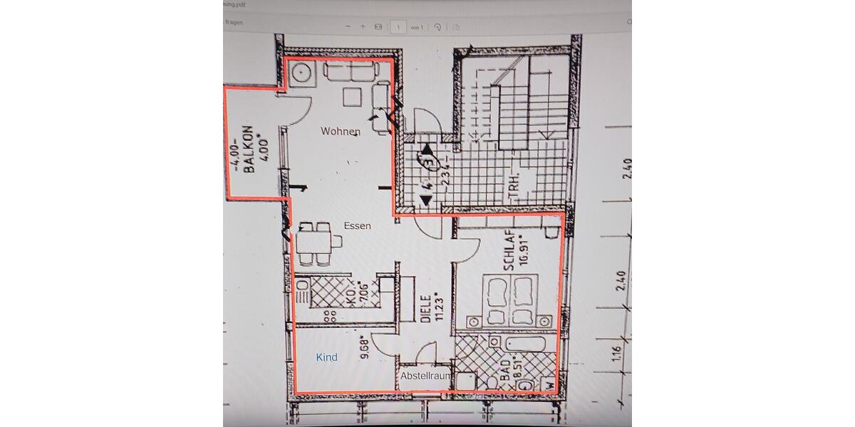 Etagenwohnung Barntrup - 3 Zimmer, 90 m&sup2;, 550&euro; | Angebot:25995684