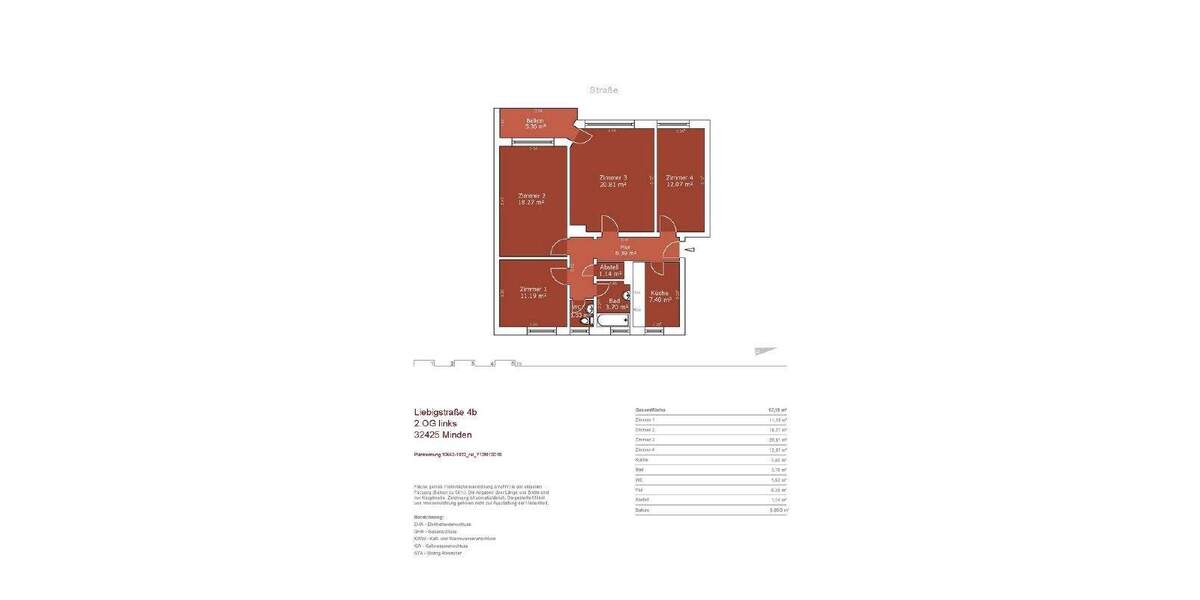 Etagenwohnung Minden Innenstadt - 4 Zimmer, 86 m&sup2;, 775&euro; | Angebot:26014760
