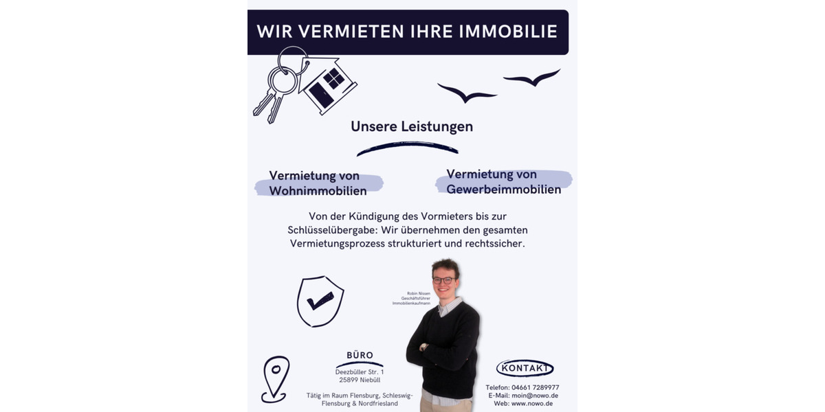 Etagenwohnung Niebüll - 3 Zimmer, 77 m&sup2;, 693&euro; | Angebot:25392824