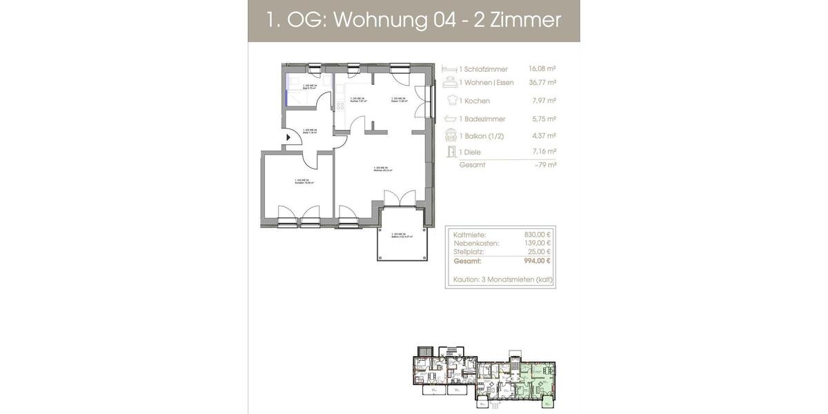 Etagenwohnung Tirschenreuth - 2 Zimmer, 79 m&sup2;, 830&euro; | Angebot:23671385