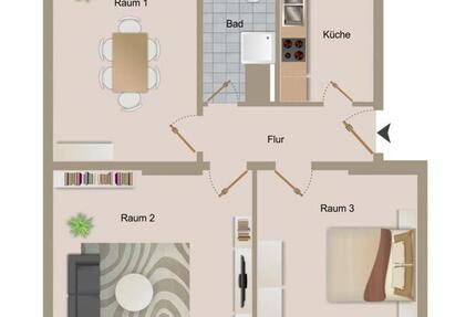 Wohnung Magdeburg Diesdorf - 3 Zimmer, 63 m&sup2;, 503&euro; | Angebot:25883618