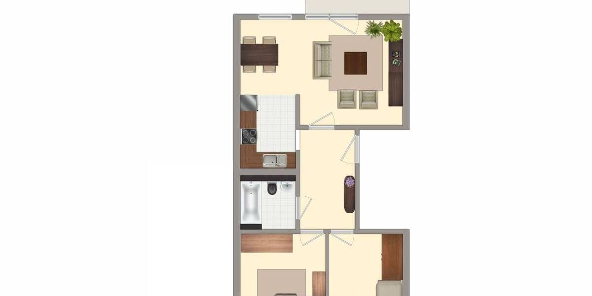 Etagenwohnung Bitterfeld-Wolfen Wolfen - 3 Zimmer, 57 m&sup2;, 354&euro; | Angebot:25694975