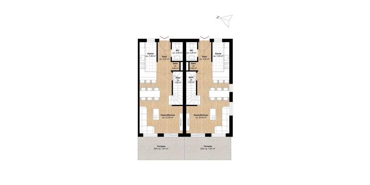Reihenmittelhaus Hamburg Rahlstedt - 4 Zimmer, 115 m&sup2;, 2.700&euro; | Angebot:26733433