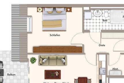 Wohnung Tübingen Schönblick / Winkelwiese - 2 Zimmer, 59 m&sup2;, 1.550&euro; | Angebot:23968156
