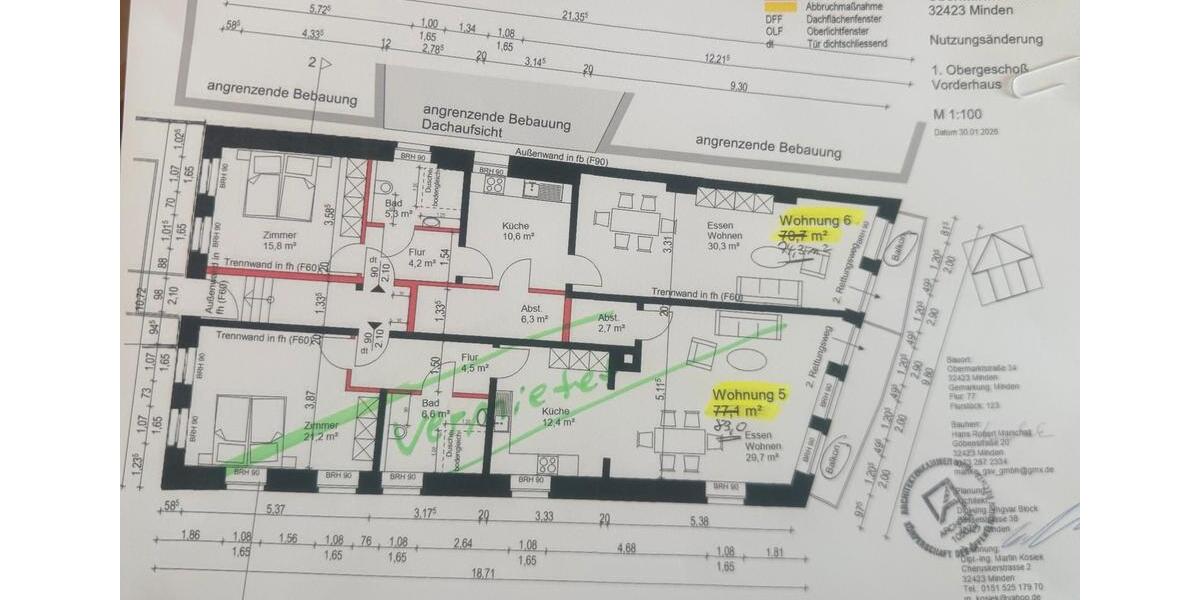 Etagenwohnung Minden - 2 Zimmer, 74 m&sup2;, 765&euro; | Angebot:26446423