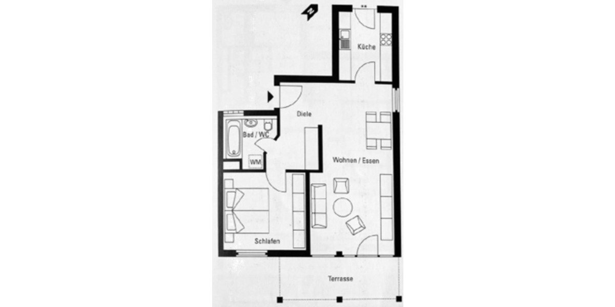Erdgeschoßwohnung Hechingen - 2 Zimmer, 62 m&sup2;, 840&euro; | Angebot:24748931