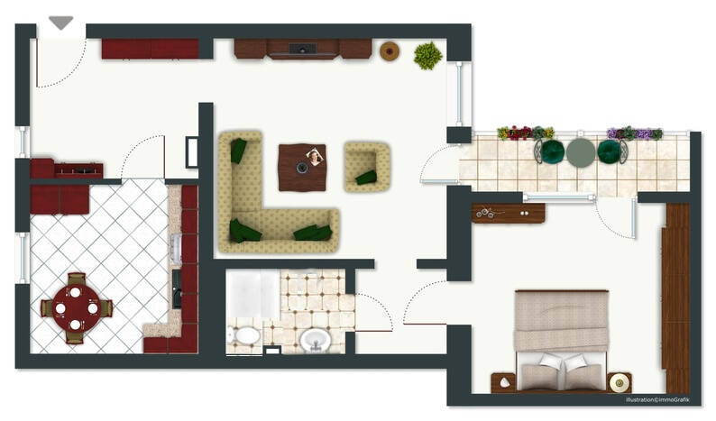 Etagenwohnung Braunschweig Innenstadt - 2 Zimmer, 65 m&sup2;, 574&euro; | Angebot:26751062