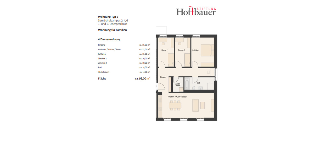 Etagenwohnung Werder (Havel) - 3 Zimmer, 90 m&sup2;, 1.260&euro; | Angebot:25717974