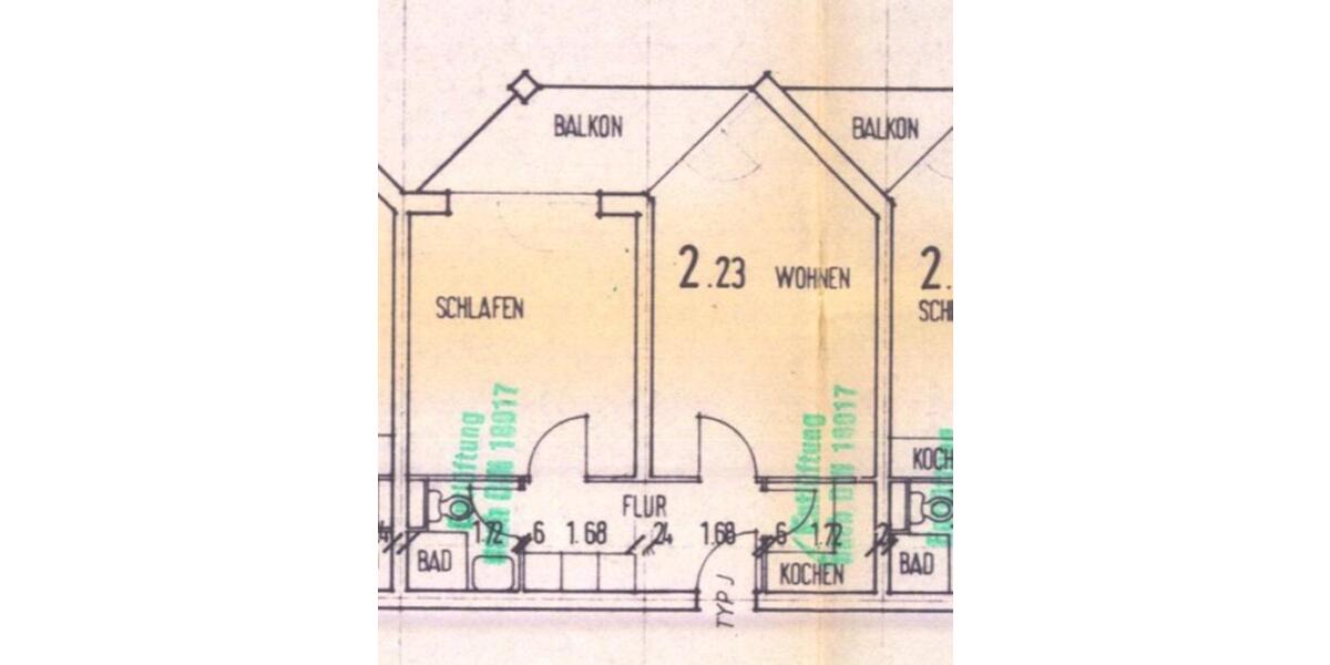 Etagenwohnung Gießen Schlangenzahl - 2 Zimmer, 50 m&sup2;, 650&euro; | Angebot:25941688