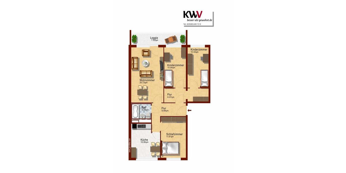 Etagenwohnung Olbersdorf - 4 Zimmer, 81 m&sup2;, 480&euro; | Angebot:26491680