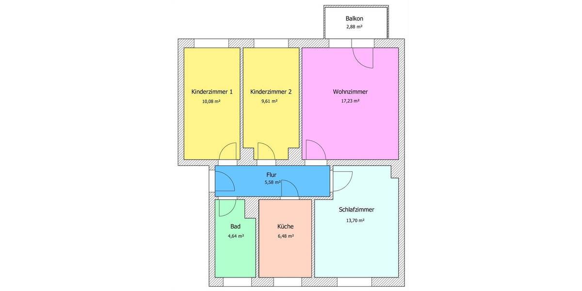Etagenwohnung Hainichen - 4 Zimmer, 68 m&sup2;, 401&euro; | Angebot:26403033