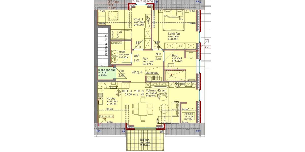 Etagenwohnung Spelle - 3.5 Zimmer, 82 m&sup2;, 902&euro; | Angebot:26705879
