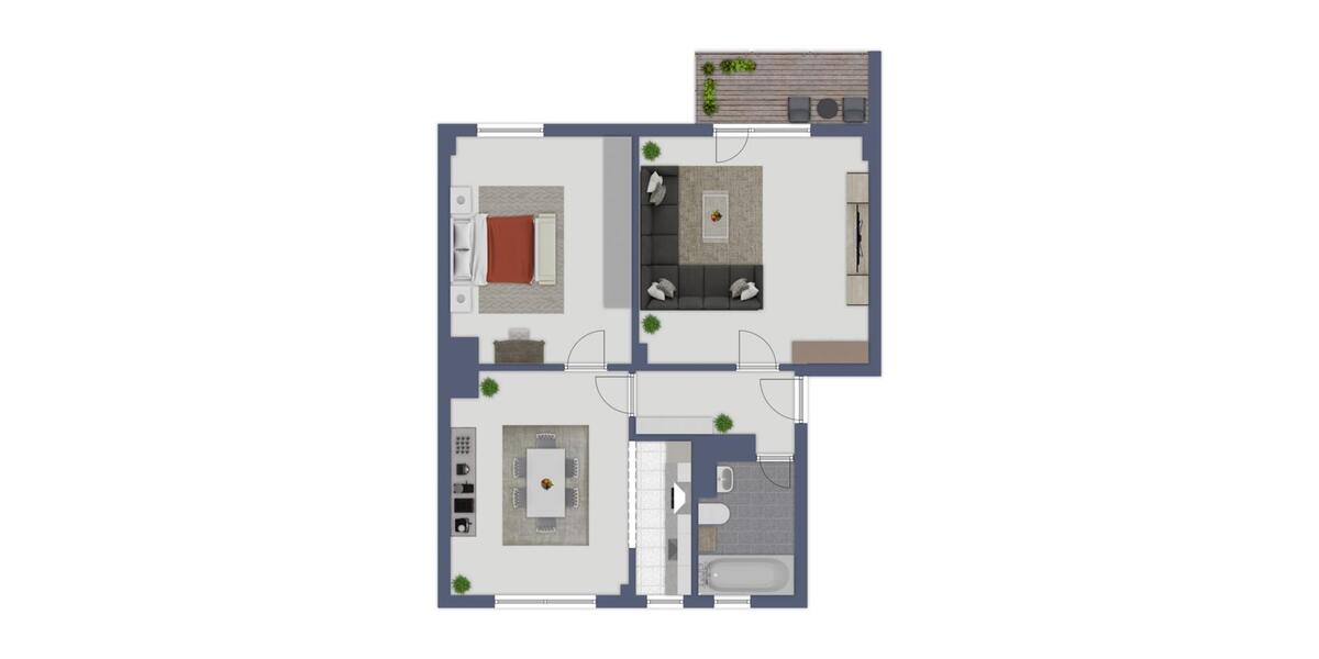 Hochparterre Köln Rodenkirchen - 2 Zimmer, 58 m&sup2;, 980&euro; | Angebot:26624774