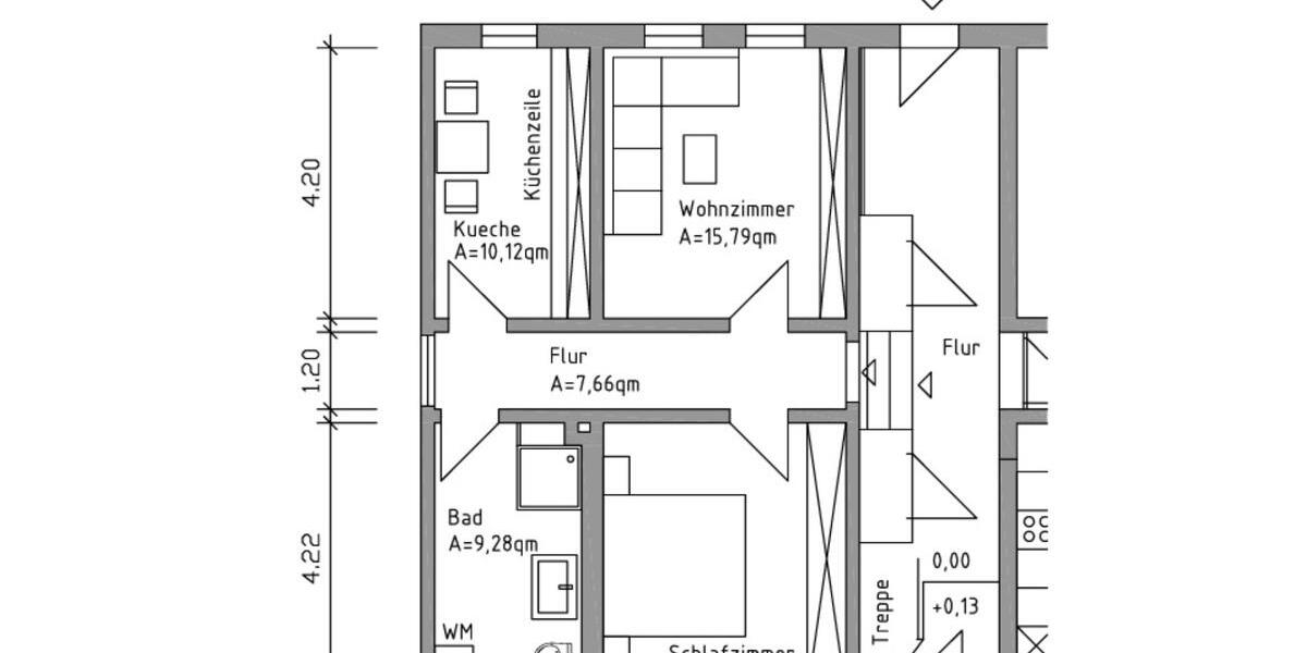 Erdgeschoßwohnung Bismark (Altmark) Badingen - 2 Zimmer, 58 m&sup2;, 411&euro; | Angebot:25516830