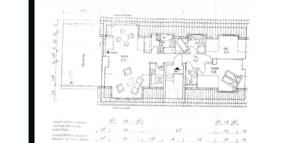 Dachgeschoßwohnung Hannover Ricklingen - 3 Zimmer, 90 m&sup2;, 1.200&euro; | Angebot:24827551