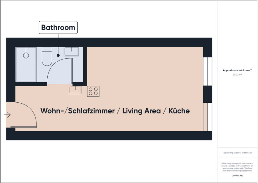 DIE ZIMMEREI | Möbliertes 1-Zimmer-Apartment in Wilhelmsburg furnished apartment | Basic Bude 1 zimmer