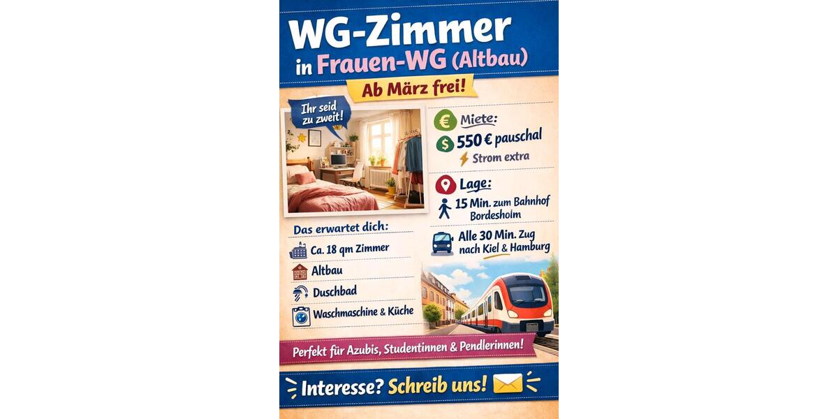 Wohnen auf Zeit Bordesholm - 1 Zimmer, 18 m&sup2;, 550&euro; | Angebot:24696909