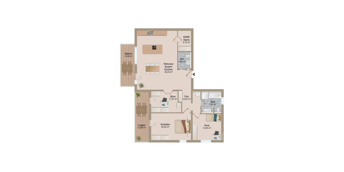 Etagenwohnung Cham - 4 Zimmer, 133 m&sup2;, 1.230&euro; | Angebot:26603948