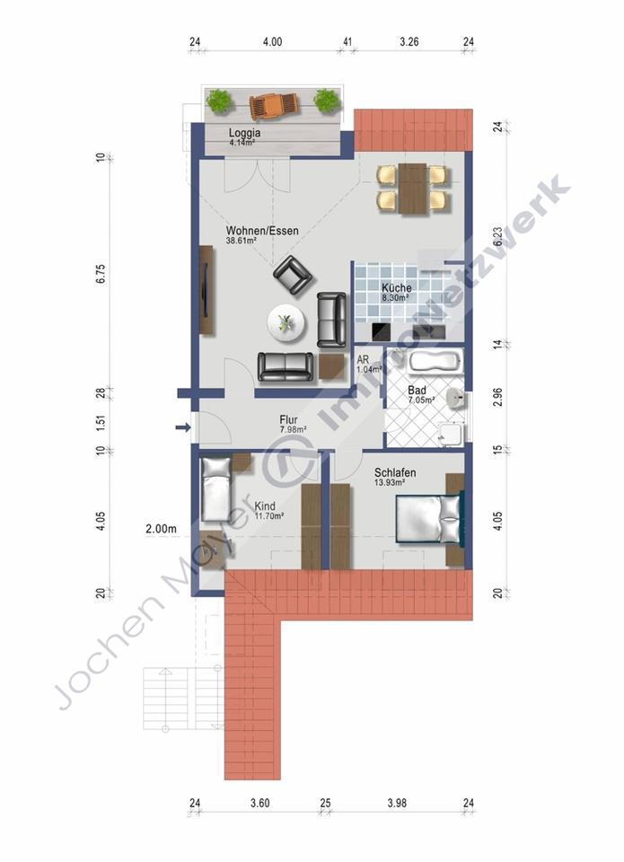 helle moderne DG-Wohnung mit tollem Ausblick zimmer