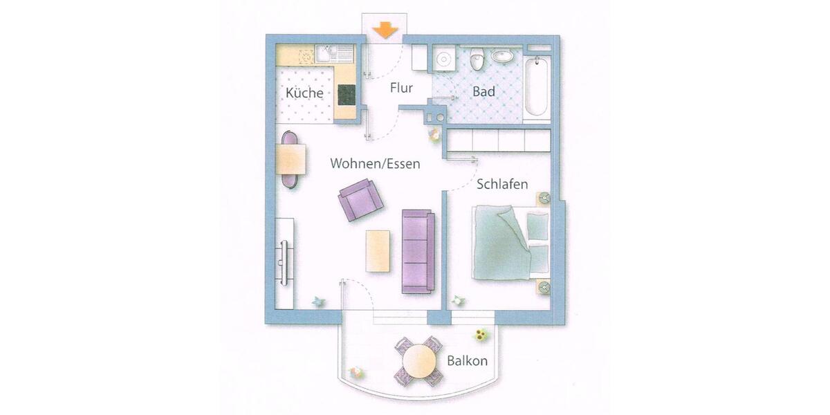 Attraktive, helle 2-Zimmerwohnung mit Südbalkon und Tiefgarage zimmer