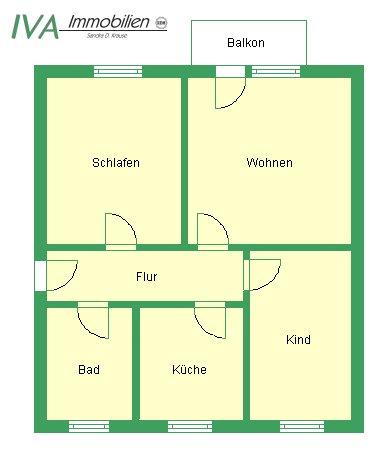 Etagenwohnung Riesa - 3 Zimmer, 61 m&sup2;, 360&euro; | Angebot:26120608