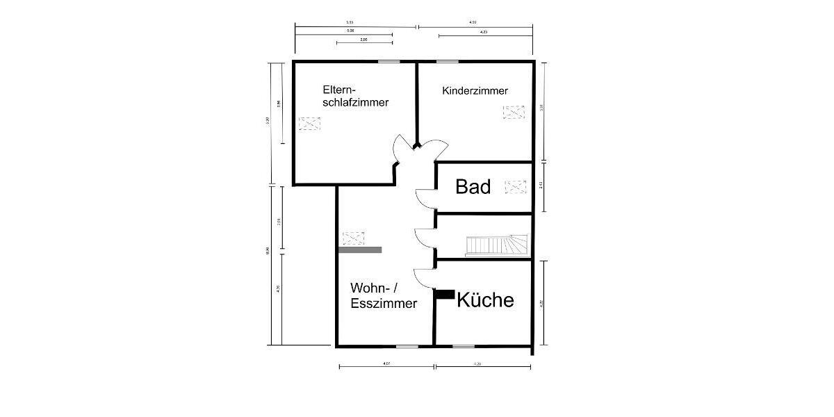 3 Zi. DG Wohnung mit Küche, Gartenmitbenutzung und Stellplatz 3 zimmer