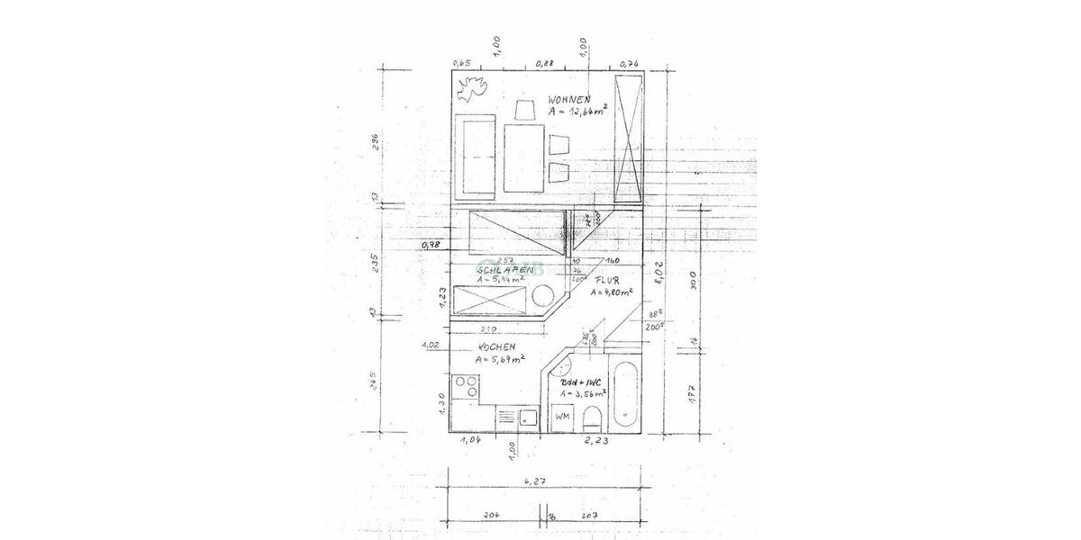 Erdgeschoßwohnung Olbernhau - 2 Zimmer, 32 m&sup2;, 224&euro; | Angebot:26086391