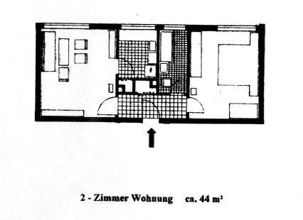 Etagenwohnung Kassel Niederzwehren - 2 Zimmer, 44 m&sup2;, 416&euro; | Angebot:26647522