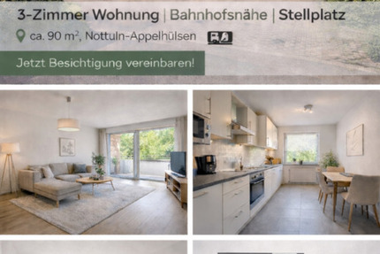 Wohnung Nottuln - 3 Zimmer, 89 m&sup2;, 1.050&euro; | Angebot:25350862