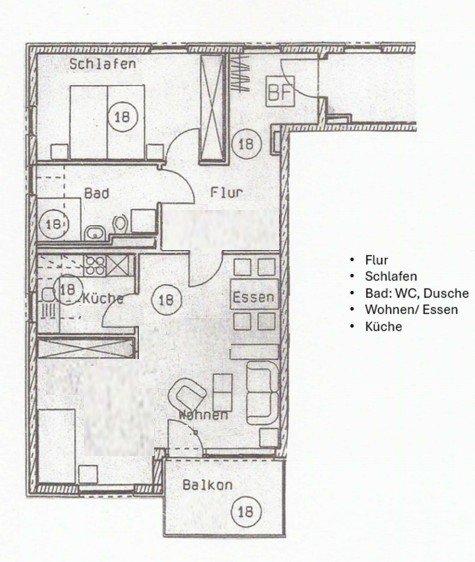 Etagenwohnung Geretsried - 2 Zimmer, 75 m&sup2;, 1.450&euro; | Angebot:26491303
