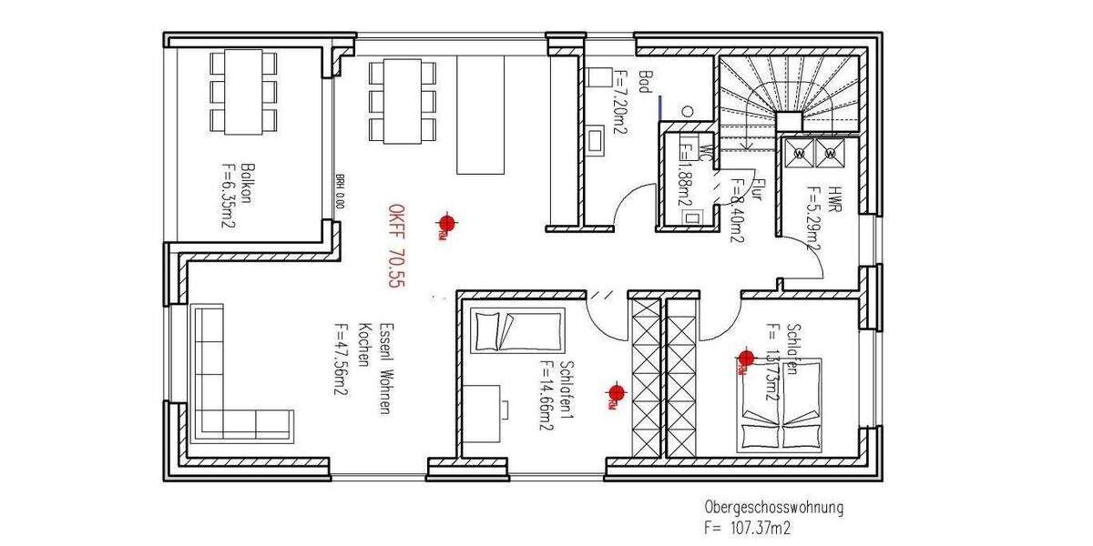 Etagenwohnung Steinfurt Borghorst - 3 Zimmer, 107 m&sup2;, 1.400&euro; | Angebot:25688543