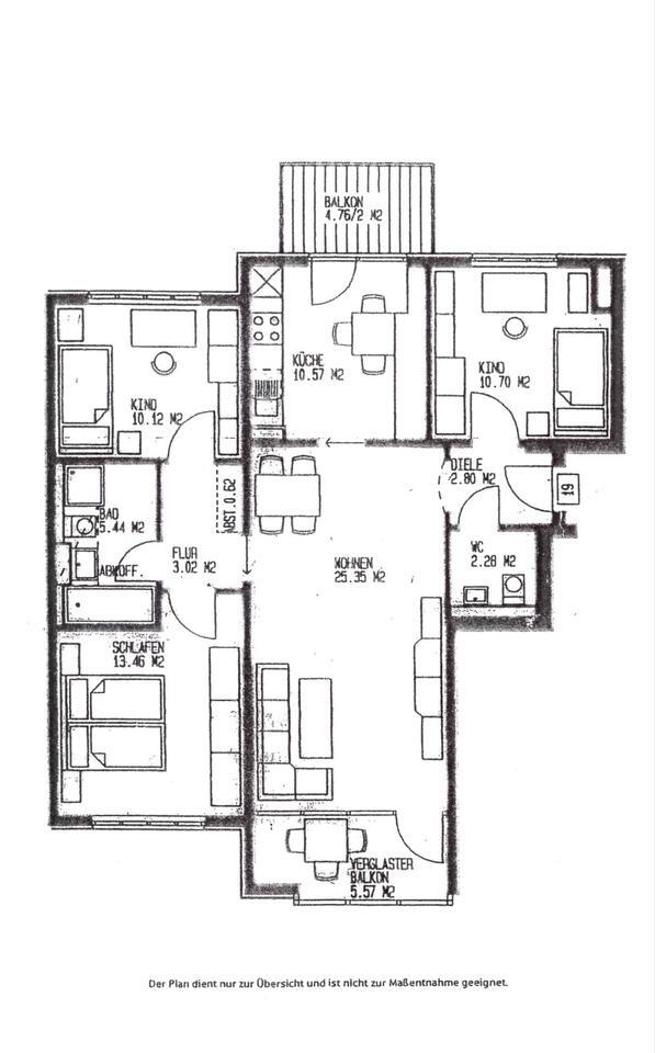 4 Zi, Küche, Bad, WC, Loggia, Balkon, TG Mietwohnung Dachau zimmer