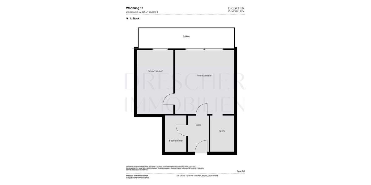 Etagenwohnung München Thalk.Obersendl.-Forsten-Fürstenr.-Solln - 2 Zimmer, 58 m&sup2;, 1.435&euro; | Angebot:25681018