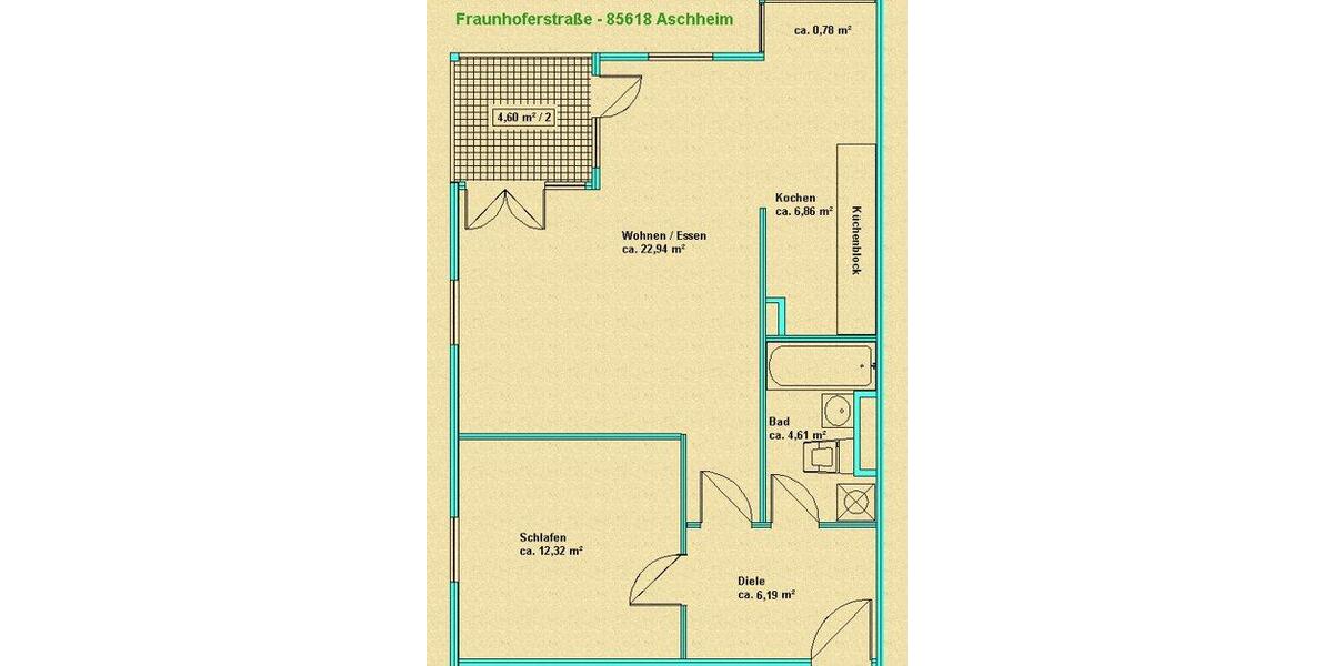Wohnen auf Zeit Aschheim - 2 Zimmer, 56 m&sup2;, 1.000&euro; | Angebot:26618096
