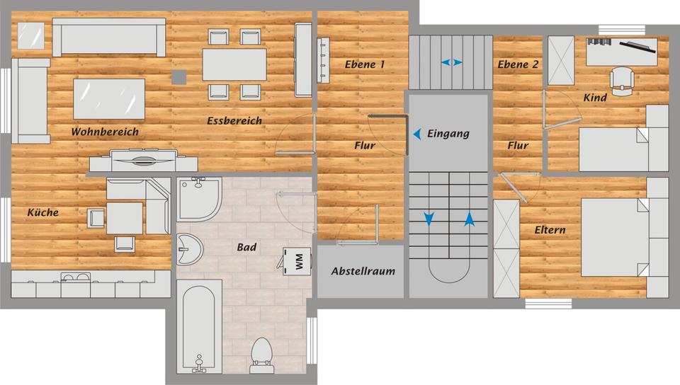 Etagenwohnung Seibersbach - 3 Zimmer, 77 m&sup2;, 695&euro; | Angebot:26007634