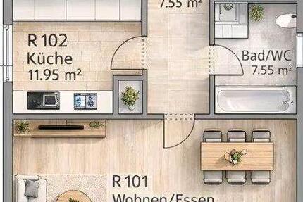 Wohnung Wetter (Hessen) - 2 Zimmer, 87 m&sup2;, 715&euro; | Angebot:26112066