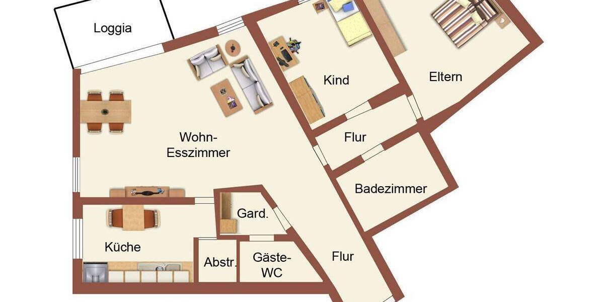 Etagenwohnung Nordhorn - 3 Zimmer, 88 m&sup2;, 700&euro; | Angebot:26779519
