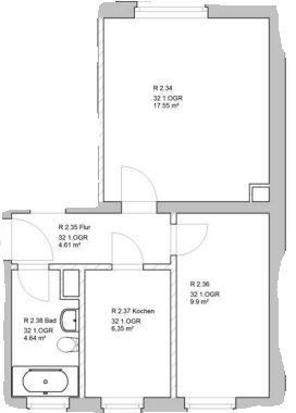 Etagenwohnung Plattenburg - 2 Zimmer, 43 m&sup2;, 315&euro; | Angebot:22715676