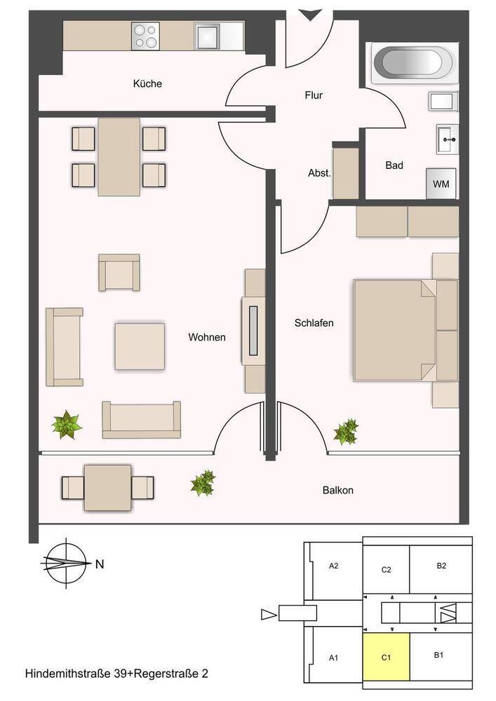 2-Zimmerwohnung in Mainz auf dem Lerchenberg